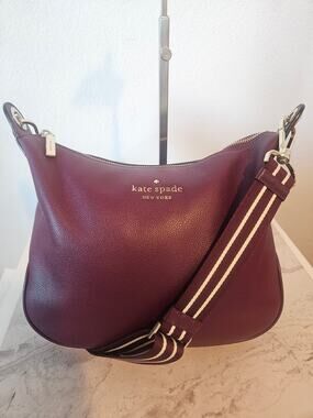 Kate Spade New York Rosie Crossbody Bag Pebbled Leather Dark Raspberry Plum